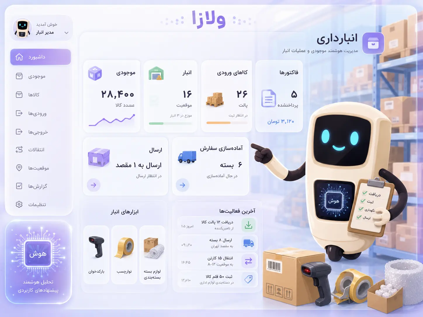 داشبورد ولازا